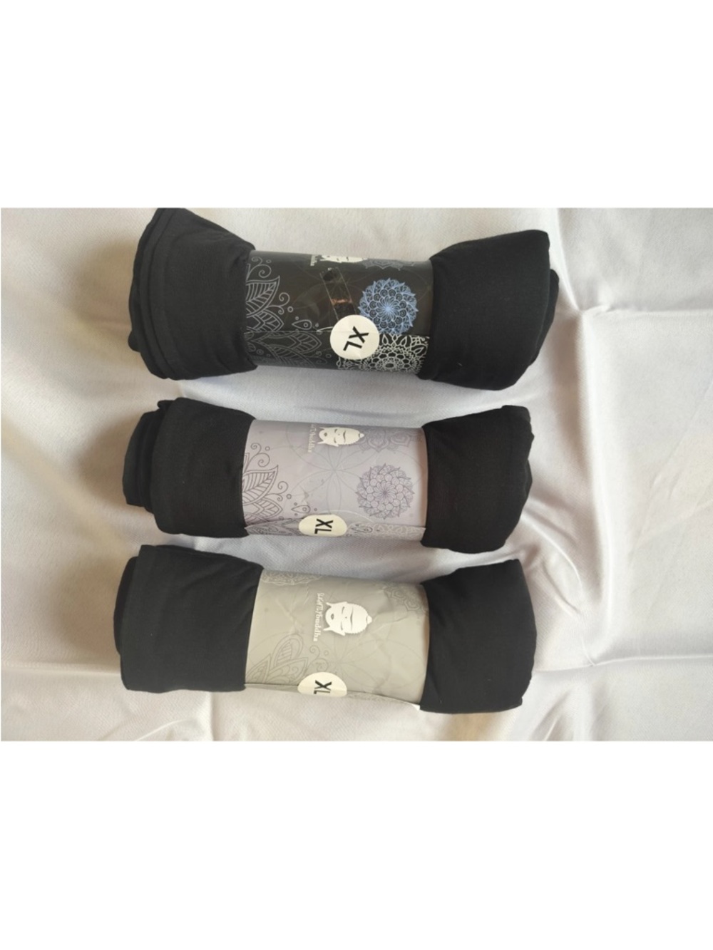 NWT Slightly Buddha Set of 3 black bamboo yoga pants. Size XL.
